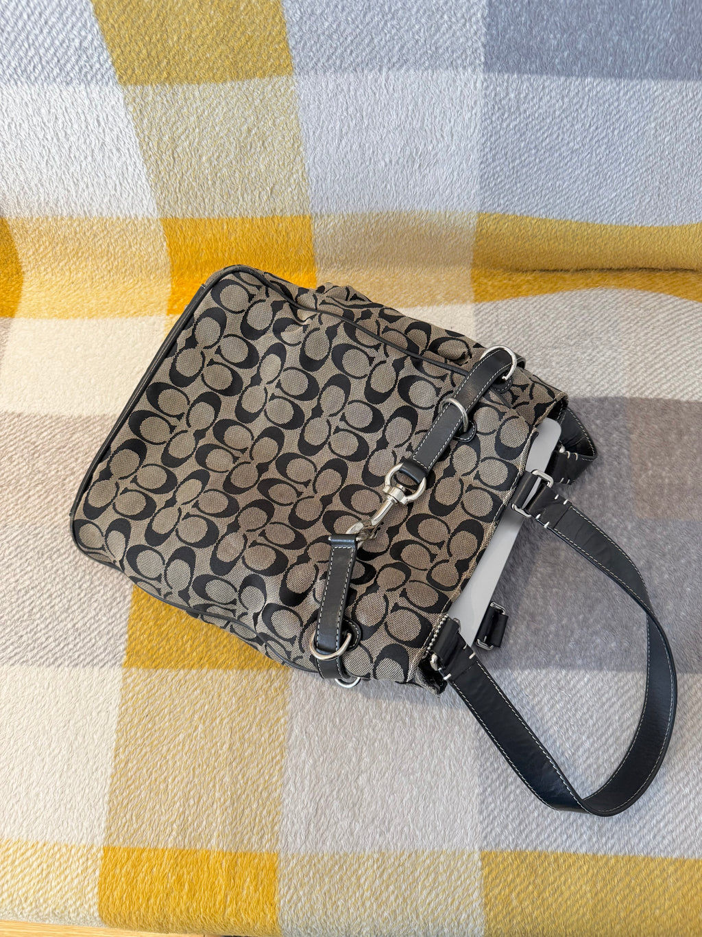 Vintage COACH signature tote bag soho black Shoulder bag  hand bag y2k