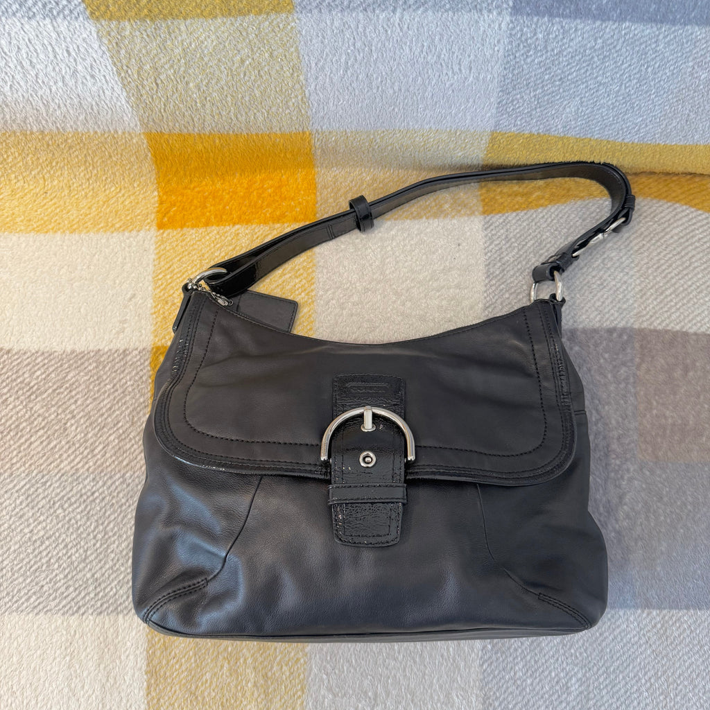 Vintage COACH Soho leather shoulder bag in black leather