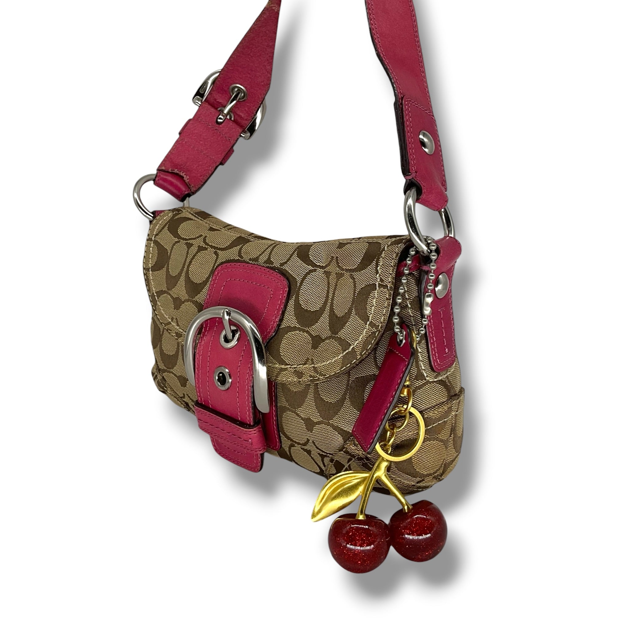 Vintage COACH Soho signature shoulder bag pink