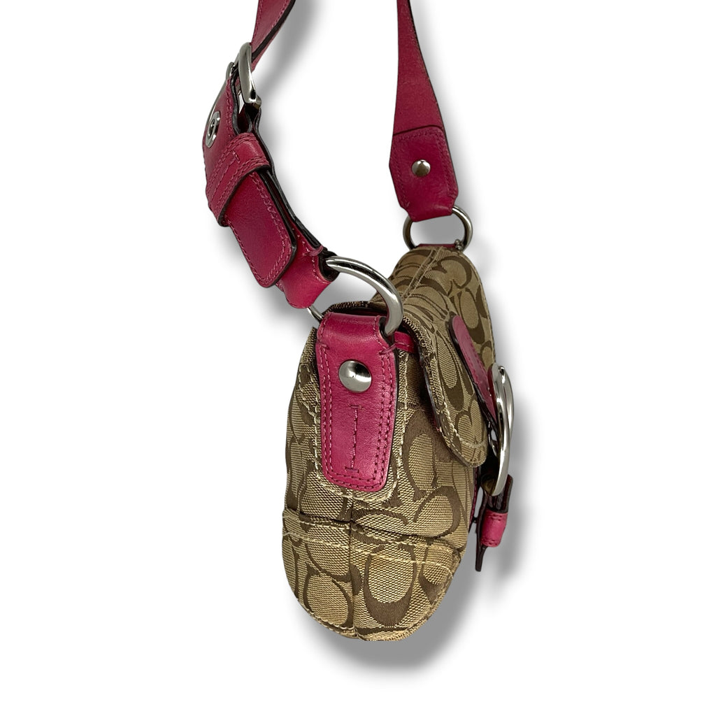 Vintage COACH Soho signature shoulder bag pink