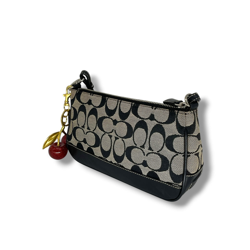 COACH signature accessory pouch in black canvas