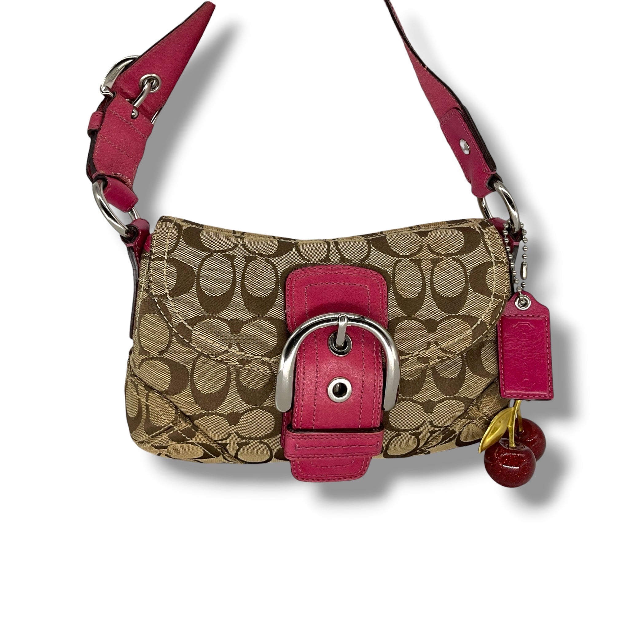 Vintage COACH Soho signature shoulder bag pink