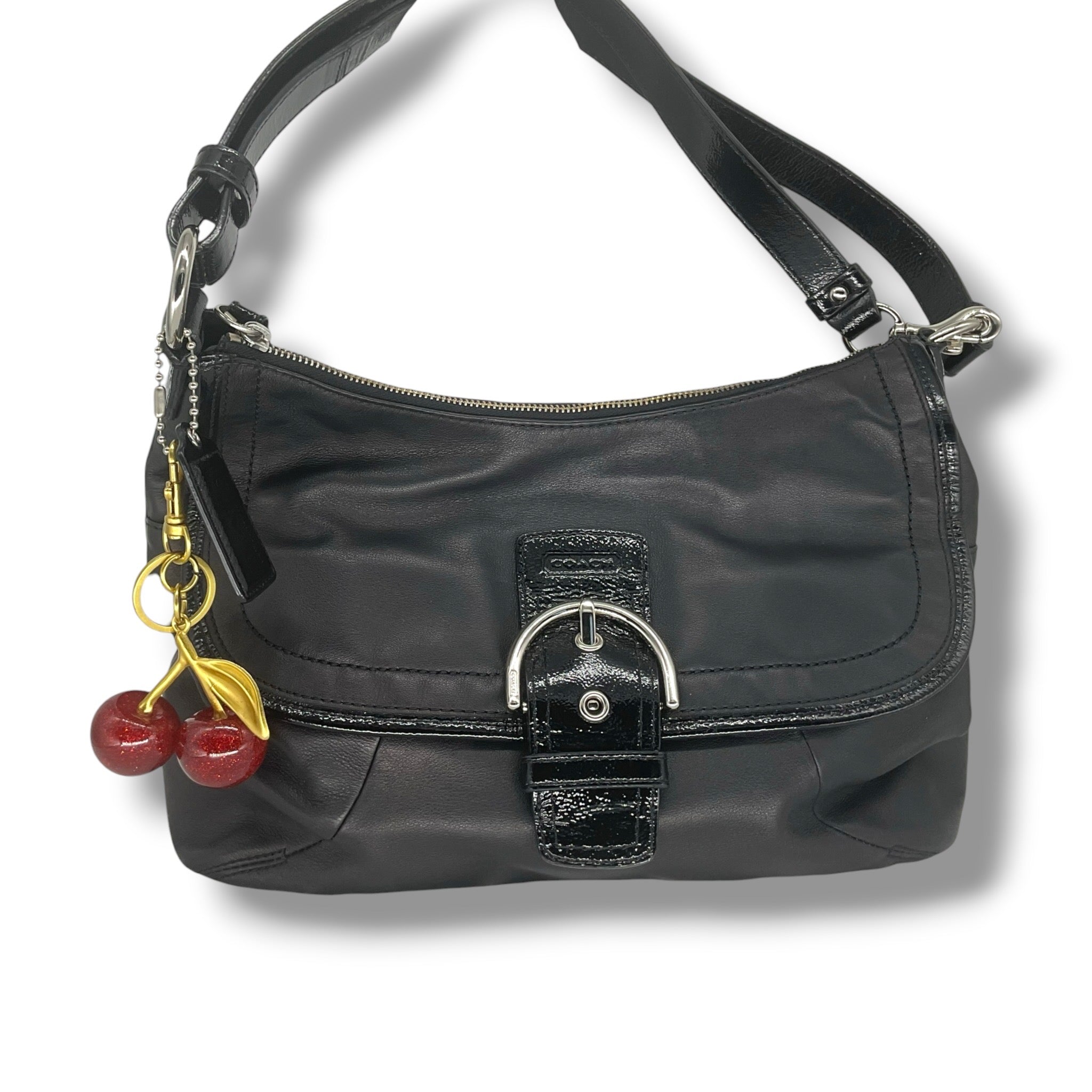 Vintage COACH Soho leather shoulder bag in black leather