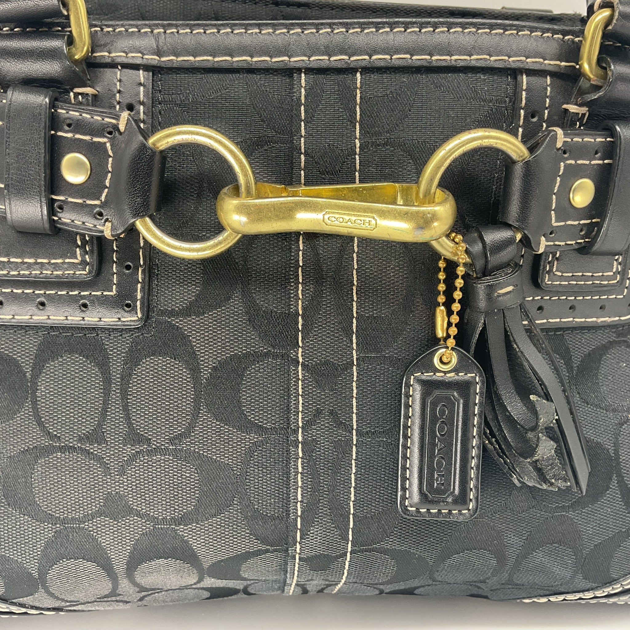 Vintage COACH signature tote bag black