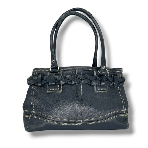 Vintage COACH leather shoulder bag  black 13084