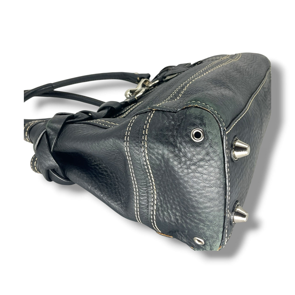 Vintage COACH leather shoulder bag  black 13084